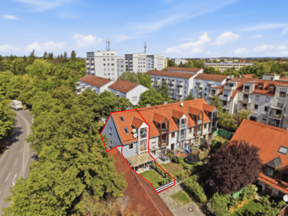 Au�enansicht Reiheneckhaus Augsburg