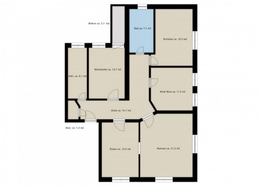 Grundriss Etagenwohnung Augsburg