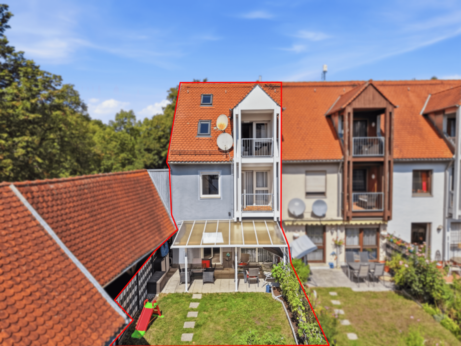 Au�enansicht Reiheneckhaus Augsburg