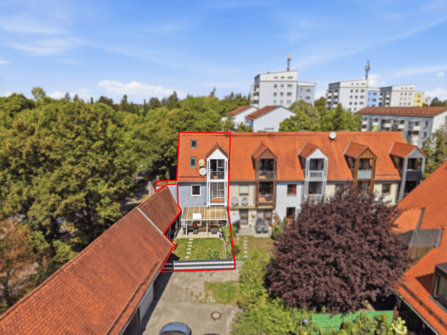 Au�enansicht Reiheneckhaus Augsburg