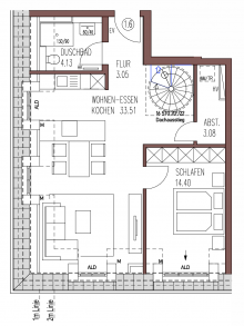 Grundriss (1.6) F�r Interessenten ab 58 Jahren: 2 Zimmer Neubauwohnung am Klausenberg im WOBITA Konzept*