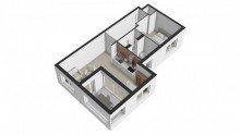 Grundriss 3D Kapitalanlage oder Eigenheim: 2-Zimmer-Wohnung im begehrten Augsburger Textilviertel