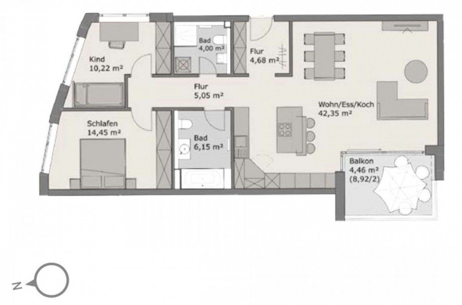 Grundriss (20) Etagenwohnung Augsburg